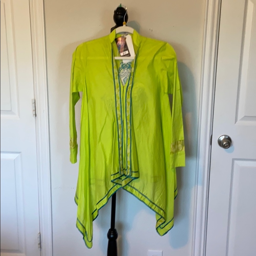 Brand New Embroidered Kimono Tunic Dress Shirt